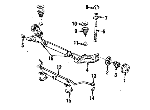 1990 Oldsmobile Cutlass Calais Rear Axle, Stabilizer Bar, Suspension Components Diagram 2 - Thumbnail