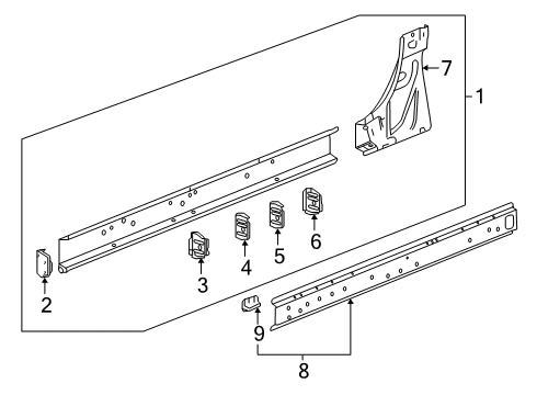 2023 Chevy Silverado 1500 Rocker Panel Diagram 1 - Thumbnail
