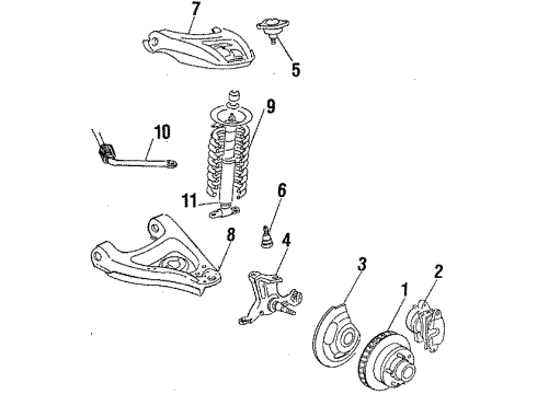 1985 Pontiac T1000 Caliper Overhaul Kit Diagram for 18008315