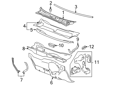 2006 Pontiac G6 Cowl Diagram