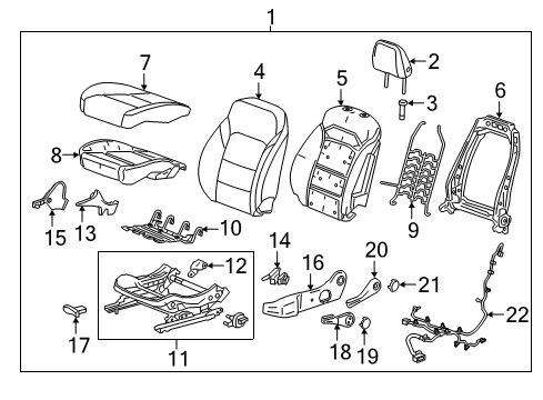 2020 Chevy Malibu Driver Seat Components Diagram 2 - Thumbnail