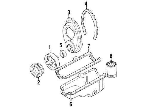 1991 Chevy C1500 Engine Parts & Mounts, Timing, Lubrication System Diagram 8 - Thumbnail