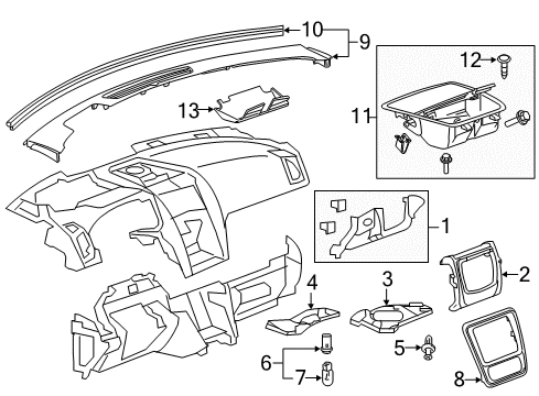 2017 GMC Acadia Limited Cluster & Switches, Instrument Panel Diagram 3 - Thumbnail