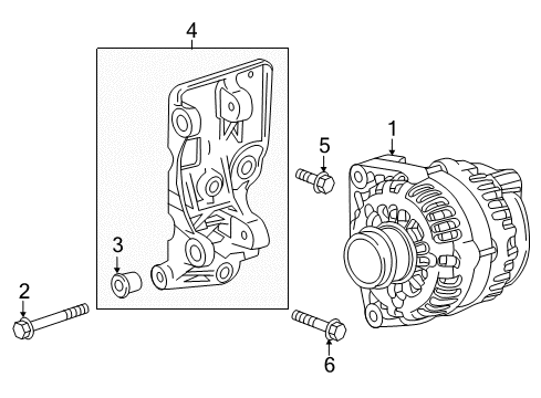 2018 Chevy Colorado Mount Bracket Diagram for 24590383