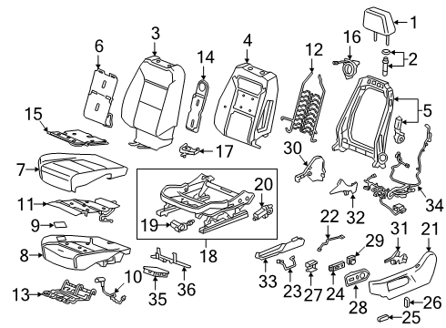 2023 Chevy Silverado 1500 Slide Knob, Driver Side Diagram for 84794247