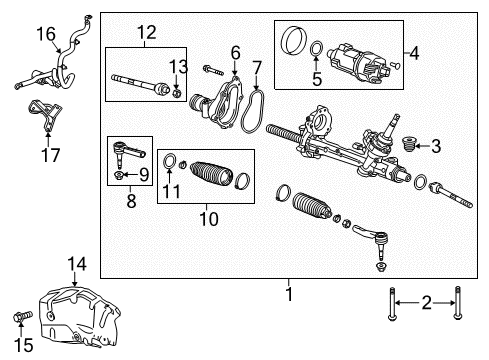 2014 Buick LaCrosse Steering Gear Diagram for 84494622