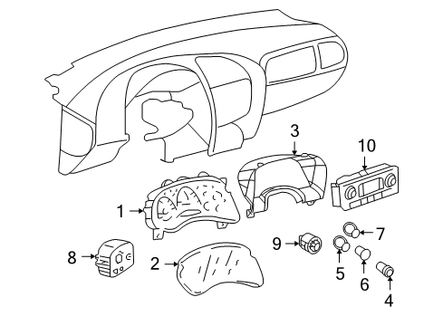 2007 Buick Rainier Cluster & Switches Diagram