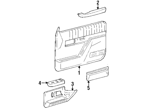 1993 GMC Yukon Interior Trim - Front Door Diagram
