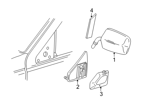 1999 GMC C3500 Outside Mirrors Diagram 4 - Thumbnail