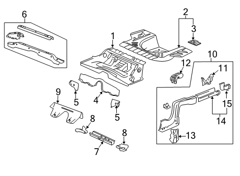 2008 Cadillac CTS Rear Floor & Rails Diagram
