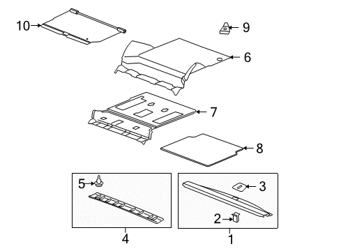 2014 GMC Yukon Interior Trim - Rear Body Diagram