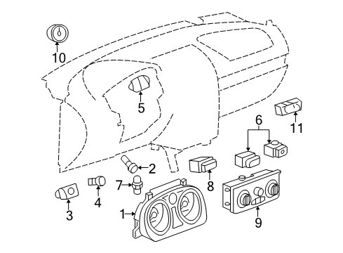 2005 Chevy Cobalt A/C & Heater Control Units Diagram