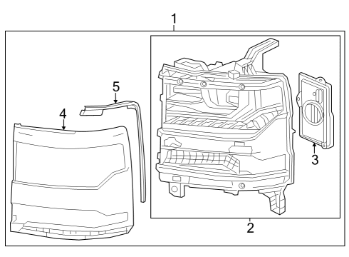 2016 Chevy Silverado 1500 Headlamp Components Diagram