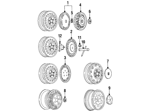 1992 Oldsmobile 88 Center Cap Diagram for 25552477