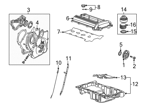 2005 Saturn Ion Engine Parts & Mounts, Timing, Lubrication System Diagram 1 - Thumbnail