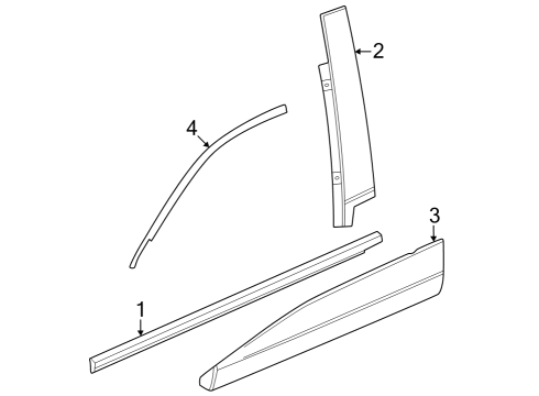 2024 Chevy Trax Exterior Trim - Front Door Diagram