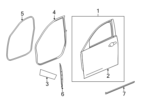 2016 Cadillac ATS Front Door Diagram
