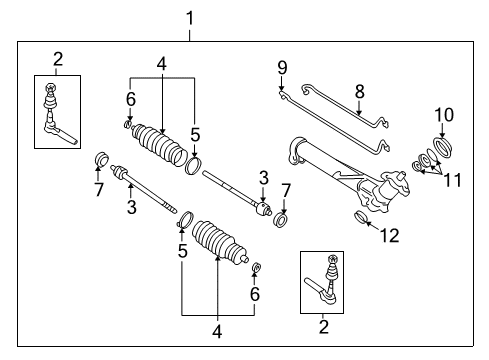 1999 Pontiac Grand Am Outer Tie Rod Diagram for 89047756