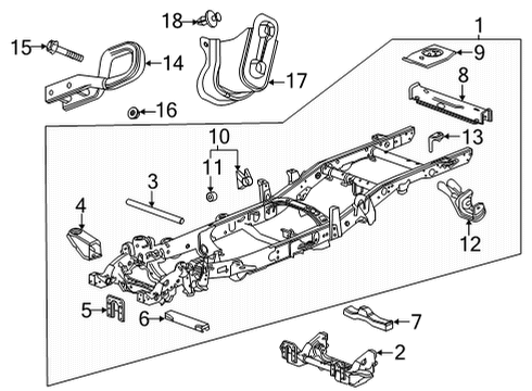 2022 GMC Sierra 3500 HD Frame & Components Diagram