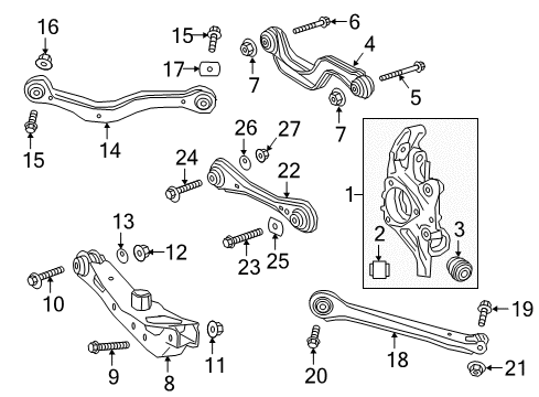 2020 Buick Enclave Rear Suspension, Control Arm, Ride Control, Stabilizer Bar Diagram 3 - Thumbnail