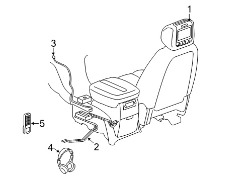 2014 Cadillac Escalade DVD Unit, Driver Side Diagram for 22840149