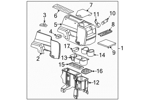 2006 Saturn Vue Center Console, Front Console Diagram 1 - Thumbnail