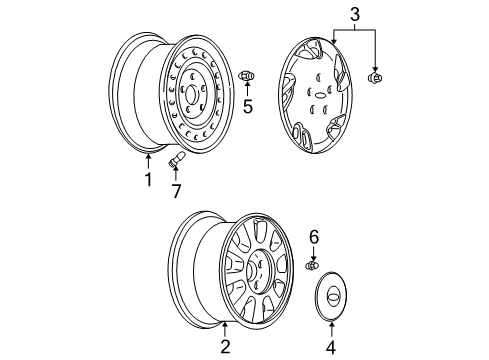 2002 Chevy Malibu Wheels, Covers & Trim Diagram