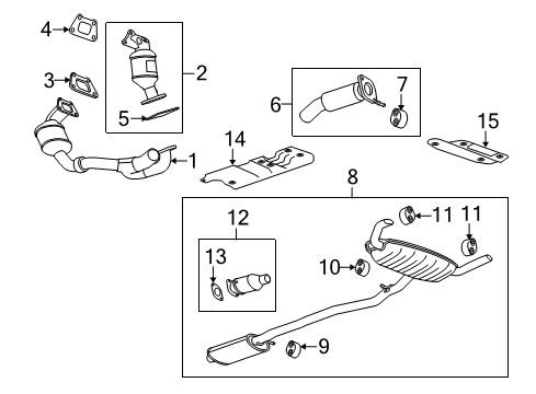 2011 Cadillac SRX Exhaust Components Diagram