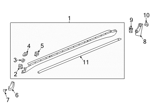 2022 Buick Enclave Exterior Trim - Pillars Diagram