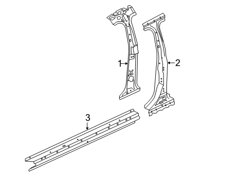 2017 Chevy SS Center Pillar & Rocker Diagram