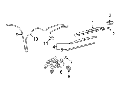 2017 Chevy Equinox Lift Gate - Wiper & Washer Components Diagram