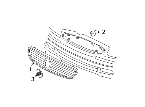 2004 Buick Regal Emblem, Front Diagram for 10446599