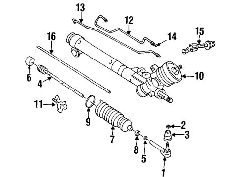 1997 Cadillac DeVille P/S Pump & Hoses, Steering Gear & Linkage Diagram 2 - Thumbnail