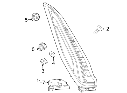 2024 Cadillac XT4 Tail Lamps Diagram