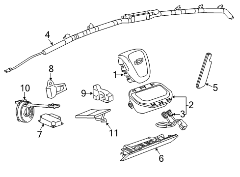2012 Chevy Volt Air Bag Components Diagram