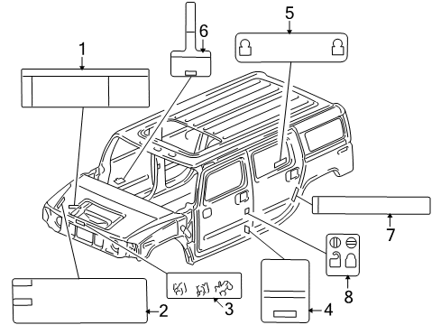 2006 Hummer H2 Information Labels Diagram
