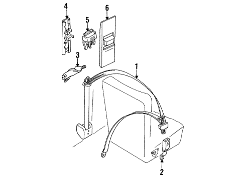 1989 Pontiac LeMans Retractor Diagram for 90240153