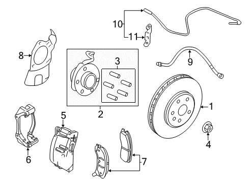 2010 Cadillac CTS Axle Nut, Front Diagram for 10289657