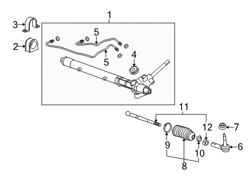 2012 Chevy Camaro Tie Rod Boot Diagram for 92227423