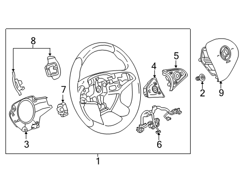 2017 Buick LaCrosse Steering Wheel Diagram for 84667631