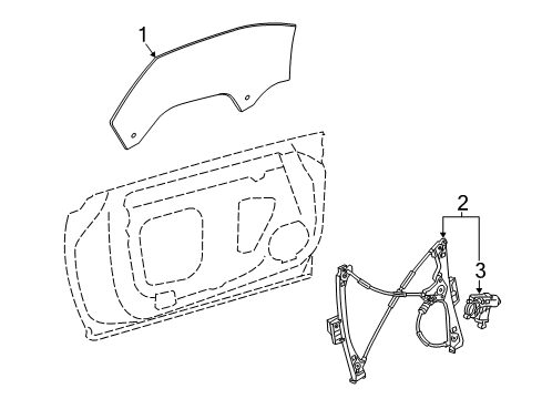 2016 Cadillac ELR Glass - Door Diagram