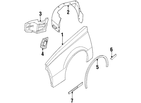1988 Buick Skyhawk Nameplate, Front Diagram for 25517108