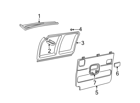 1998 Chevy Express 2500 Interior Trim - Side Loading Door Diagram 2 - Thumbnail