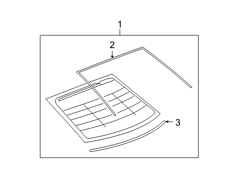 2008 Saturn Aura Back Glass, Reveal Moldings Diagram