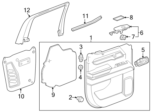 2022 GMC Sierra 1500 Switch Panel, Passenger Side Diagram for 85567545