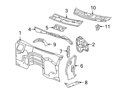2007 Buick Rainier Cowl Diagram