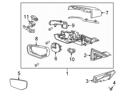 2022 Cadillac CT5 Outside Mirrors Diagram