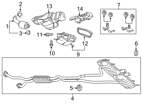 2013 Cadillac CTS Muffler & Pipe Insulator Diagram for 25924159