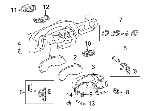 2005 Pontiac Bonneville A/C & Heater Control Units Diagram
