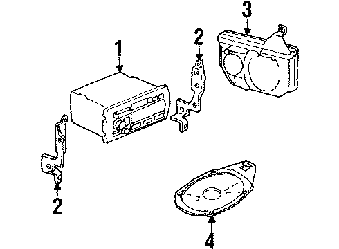 1996 Cadillac Eldorado Front Driver Speaker, Passenger Side Diagram for 16219079